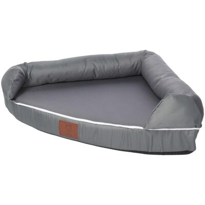 Cosy Corner Couch Dog Bed - Personalised Option - Bunty , Grey Medium