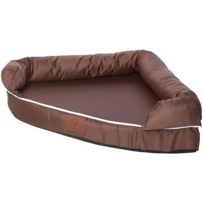 Cosy Corner Couch Dog Bed - Personalised Option - Bunty , Brown Small