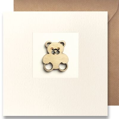 Greeting card Wood - Bear