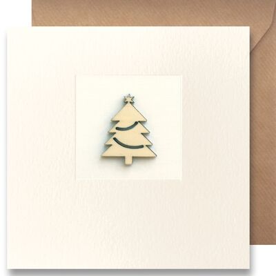 Greeting card Wood - Christmas tree