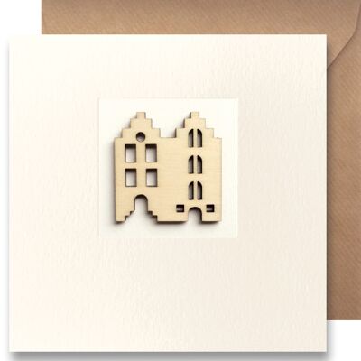 Greeting card Wood - Houses