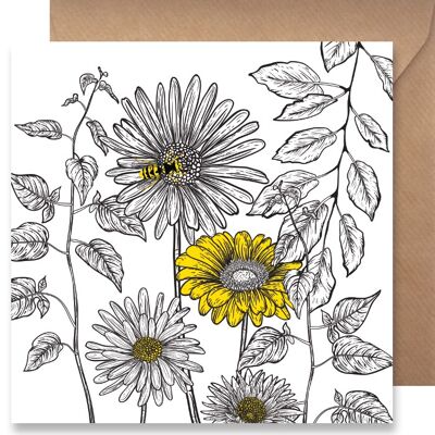 Greeting card Shadows - Yellow wasp