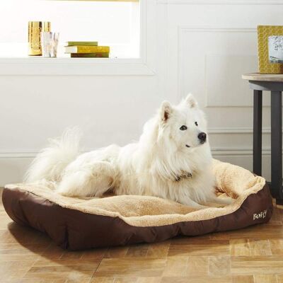 Fleece Dog Bed - Washable - Bunty Deluxe , Brown Medium