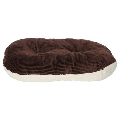 Fleece Dog Bed, Chester Oval - Personalised Option , Brown Medium