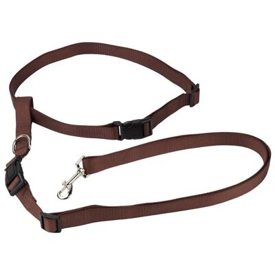 Hands Free Dog Lead & Leash for Running, Adjustable Waist , Brown Small