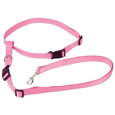 Hands Free Dog Lead & Leash for Running, Adjustable Waist , Pink Small