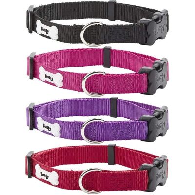 Nylon Dog Collar, Middlewood - Personalised Option , Black Medium