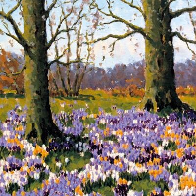 Greeting card Art Leo - Crocuses in springtime