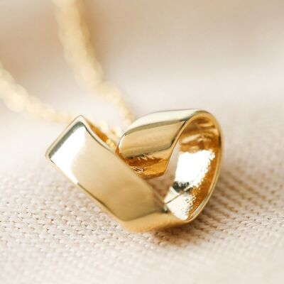 Unendlichkeits-Herz-Knoten-Halskette in Gold