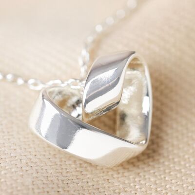 Unendlichkeits-Herz-Knoten-Halskette in Silber