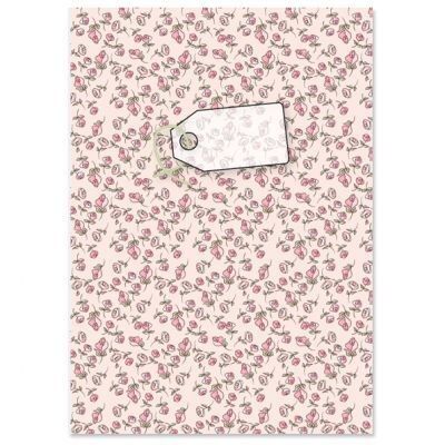 Notebook A5 Floral motif in pastel soft pink