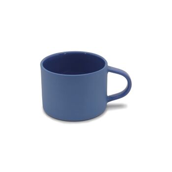 Grand mug plat bleu marine grand