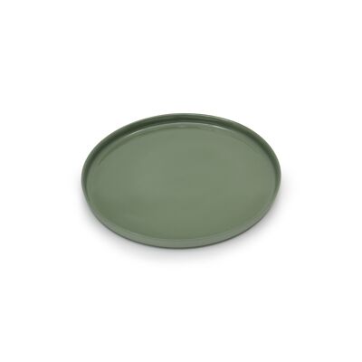 Round Service Plate Oil Green