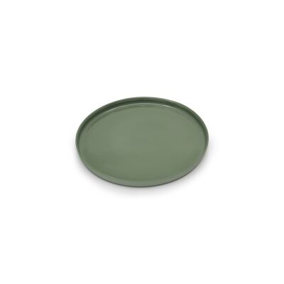 Round Dessert Plate Oil Green