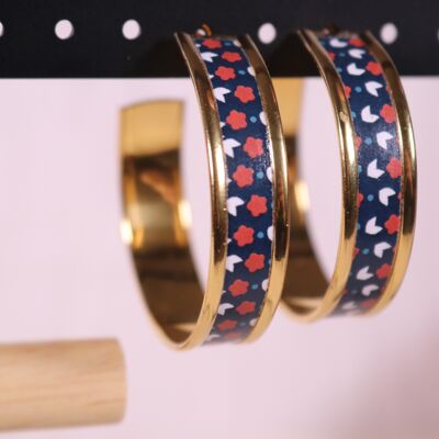 Japanese motif hoop earrings Chūrippu