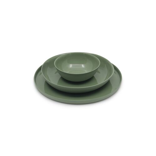 Round Plate Set 1 Oil Green