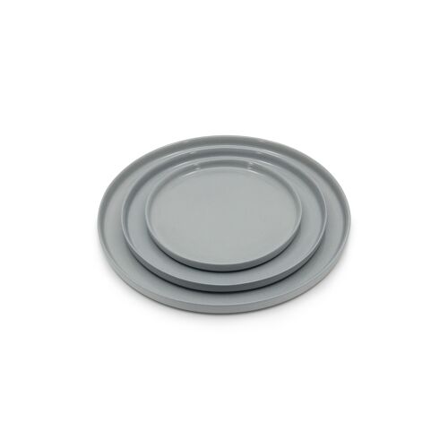 Round Plate Set 2 Grey