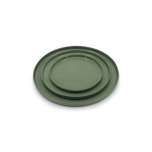 Round Plate Set 2 Oil Green