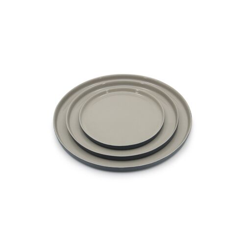 Round Plate Set 2 Double Color Anthracite-Mink