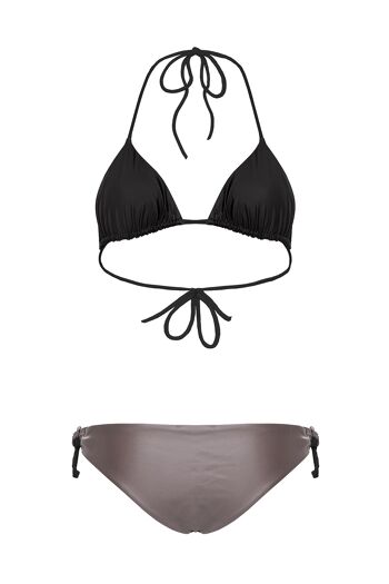 Bikini Triangolo incrocio schiena, modèle EXUMA Nocciola 2