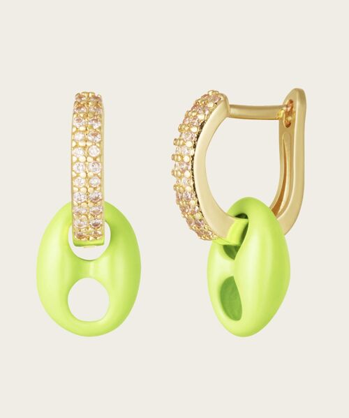 LOUISE Gold Plated Green Fluo