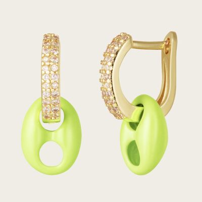 LOUISE Gold Plated Green Fluo