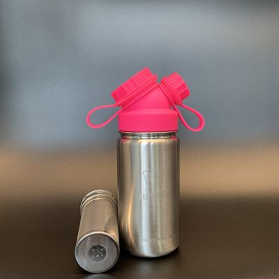 JuNiki´s® eco line isolierte Edelstahl Trinkflasche 420ml + Teefilter - Pink