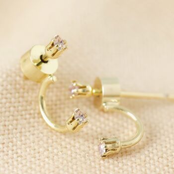 Boucles d'oreilles à tige délicates Swarovski lilas en or avec tiges en argent sterling