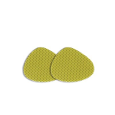 Set of 2 QUEEN'S Textile Coasters - Yellow Flash