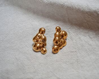 CLOUDS Ora d'Oro boucles d'oreilles en porcelaine avec or - Boucles d'oreilles clous 4