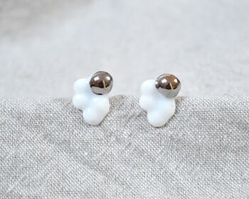 CLOUDS Raggio di Platino Mini boucles d'oreilles en porcelaine avec platine véritable 4