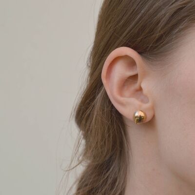 DROP Petites boucles d'oreilles en porcelaine avec de l'or véritable