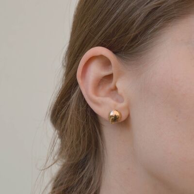 DROP Small porcelain earrings with real gold