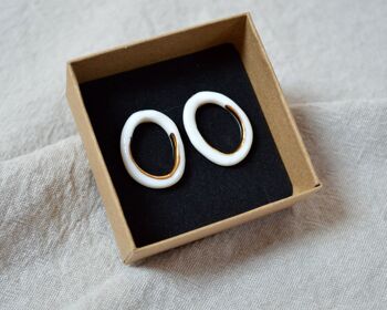 LOOP Platino Arcana Boucles d'oreilles minimalistes en porcelaine avec platine véritable 6