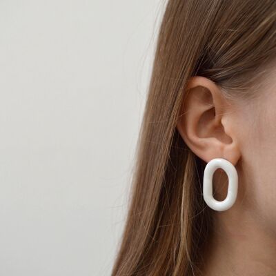 LOOP Boucles d'oreilles minimalistes en porcelaine