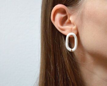LOOP Rivo di Platino Boucles d'oreilles minimalistes en porcelaine avec platine véritable 3