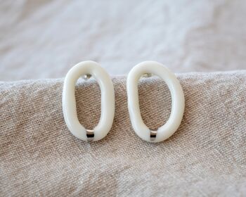 LOOP Rivo di Platino Boucles d'oreilles minimalistes en porcelaine avec platine véritable 4