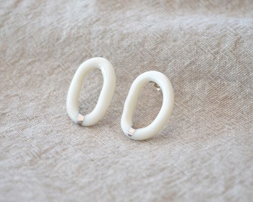 LOOP Rivo di Platino Minimalist porcelain earrings with real platinum