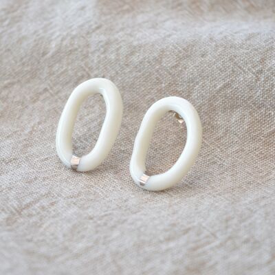 LOOP Rivo di Platino Minimalist porcelain earrings with real platinum