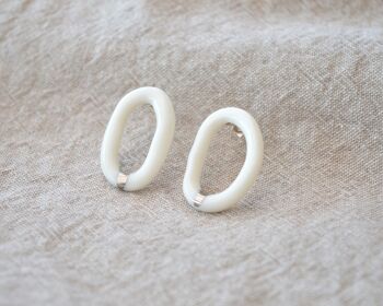 LOOP Rivo di Platino Boucles d'oreilles minimalistes en porcelaine avec platine véritable 1