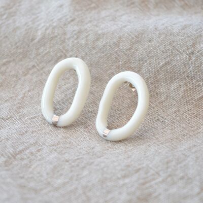 LOOP Rivo di Platino Pendientes minimalistas de porcelana con platino real