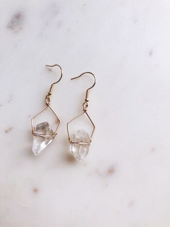 Boucles d'oreilles pépites de quartz 5