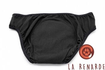 La Nocturne - Culotte menstruelle flux abondant unie noire 2