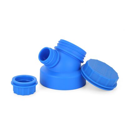 JuNiki´s® innovativer Double Neck®-Deckel (Patent pending) für Trinkflaschen in 8 Farben - Blau