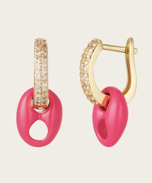 LOUISE Gold Plated Pink Fluo