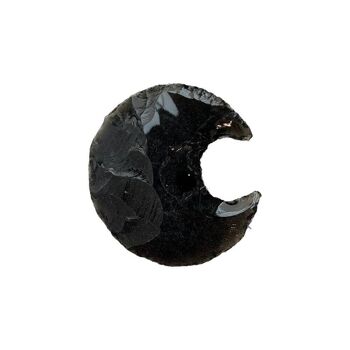 Cristal de croissant de lune à facettes, 3x2 cm, obsidienne noire 2