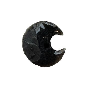 Cristal de croissant de lune à facettes, 3x2 cm, obsidienne noire 1
