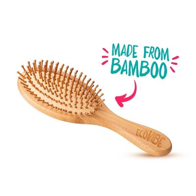 Ovale Haarbürste aus Bambus