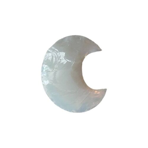 Faceted Crescent Moon Crystal, 3x2cm, Opalite