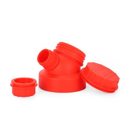 JuNiki´s® innovativer Double Neck®-Deckel (Patent pending) für Trinkflaschen in 8 Farben - ROT